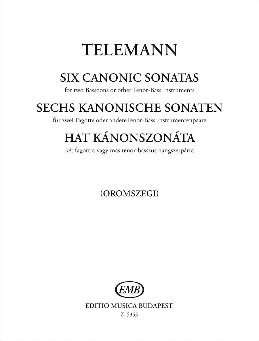 Sechs Kanonische Sonaten, für 2 Fagotte oder andere Tenor-Bass Instrumentenpaare - Georg Philipp Telemann | Suono Flauti