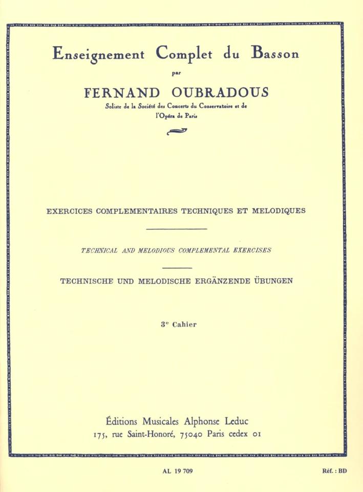 Enseignement complet Vol.3 - Fernand Oubradous | Suono Flauti