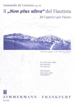 Das Non plus ultra des Flötisten op. 34, 18 Capricen - Leonardo de Lorenzo