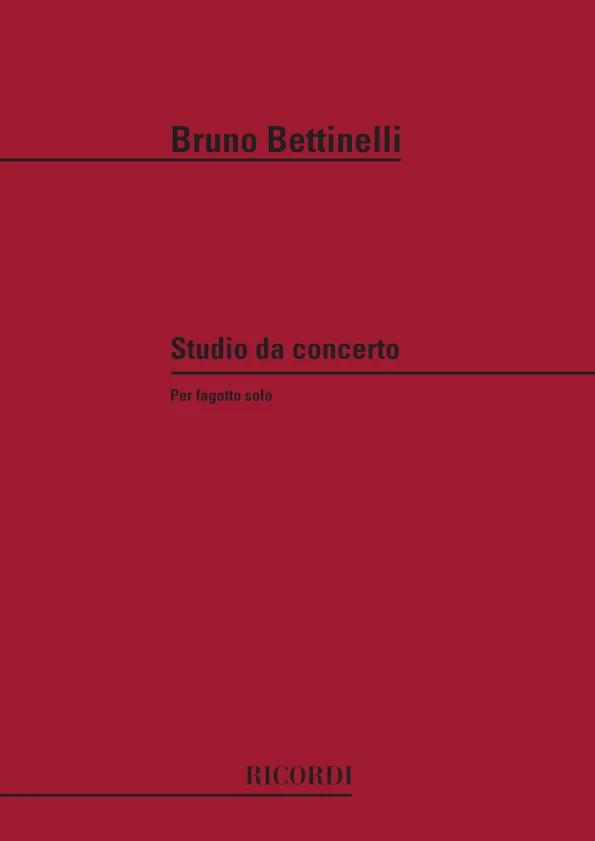 Studio Da Concerto, Per Fagotto Solo - Bruno Bettinelli | Suono Flauti